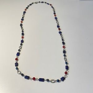 Red and blue Gina Jiang necklace